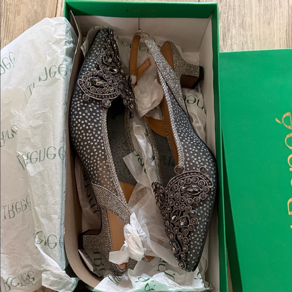 J.Renee Glittering Silver Embellished Heels. New in box.